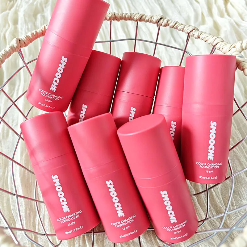 Smooche Color Changing Liquid Foundation Lightweight Self Adjusting Skin Tone Match Moisturizing Natural Glow Makeup Base Beauty