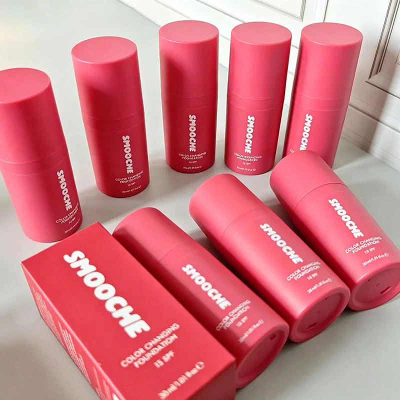 Smooche Color Changing Liquid Foundation Lightweight Self Adjusting Skin Tone Match Moisturizing Natural Glow Makeup Base Beauty