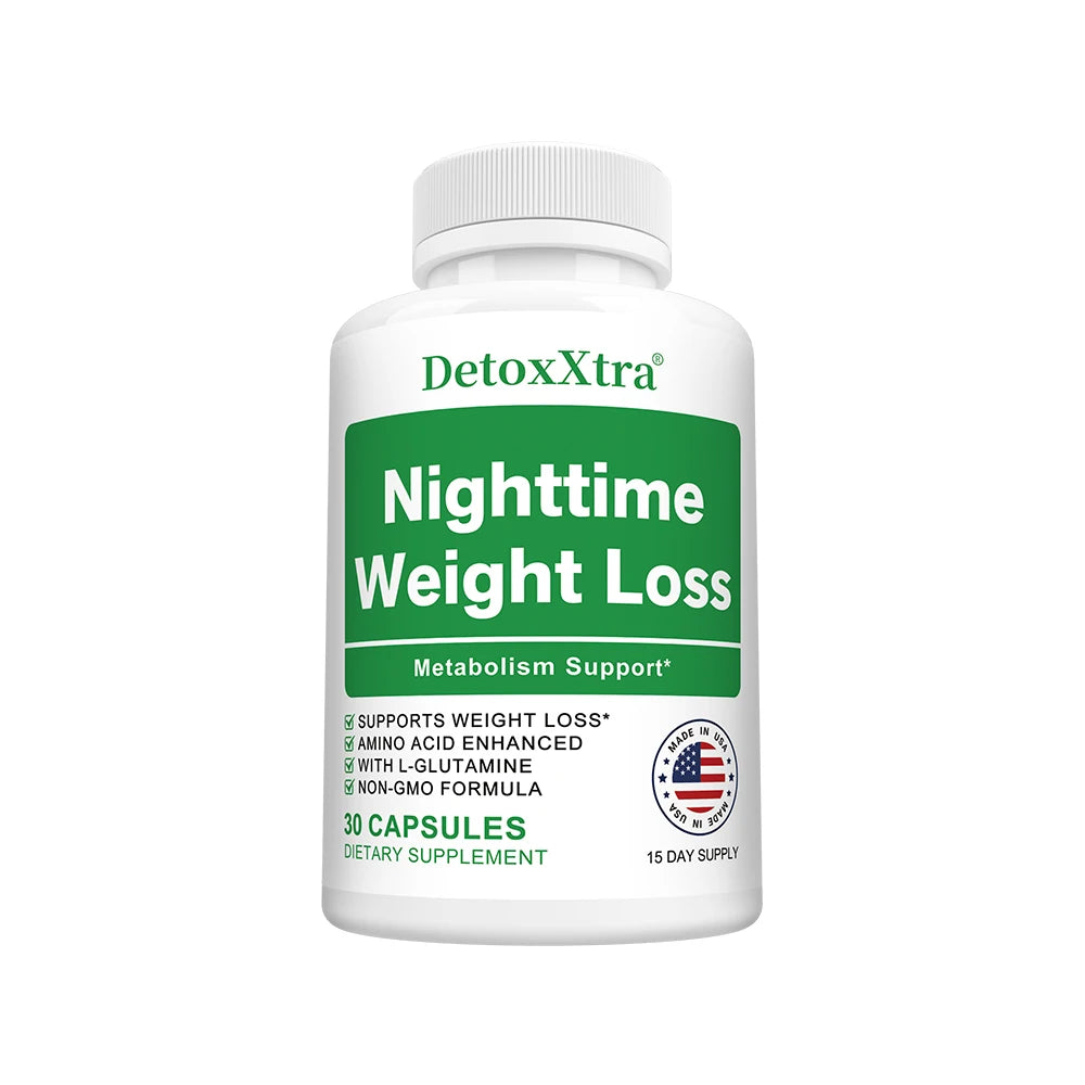 Nighttime Fat Burner Capsules, Muscle Recovery, Appetite Suppressant, Metabolism Booster, Relaxation & Restful Sleep Support