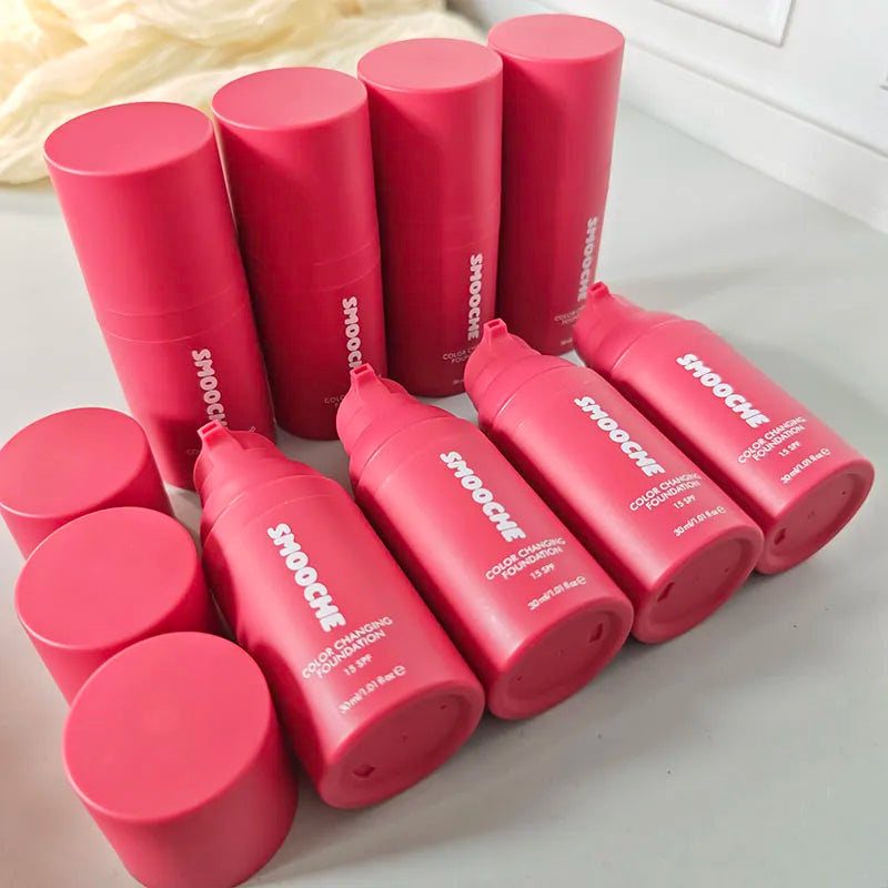 Smooche Color Changing Liquid Foundation Lightweight Self Adjusting Skin Tone Match Moisturizing Natural Glow Makeup Base Beauty